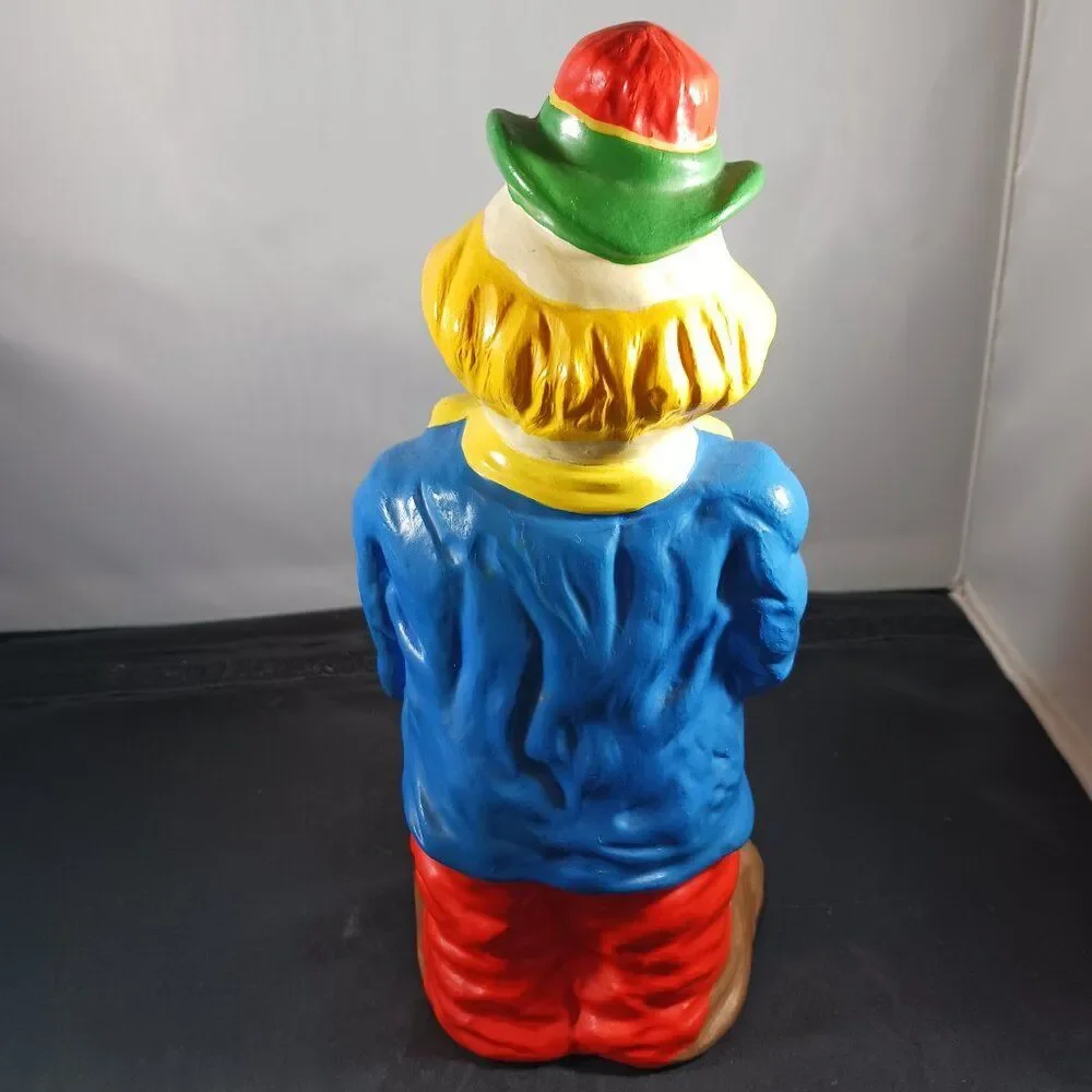 Vintage 70's Circus Clown Playing the Saxophone Plaster Figurine